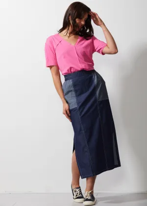 Two Tone Denim Skirt