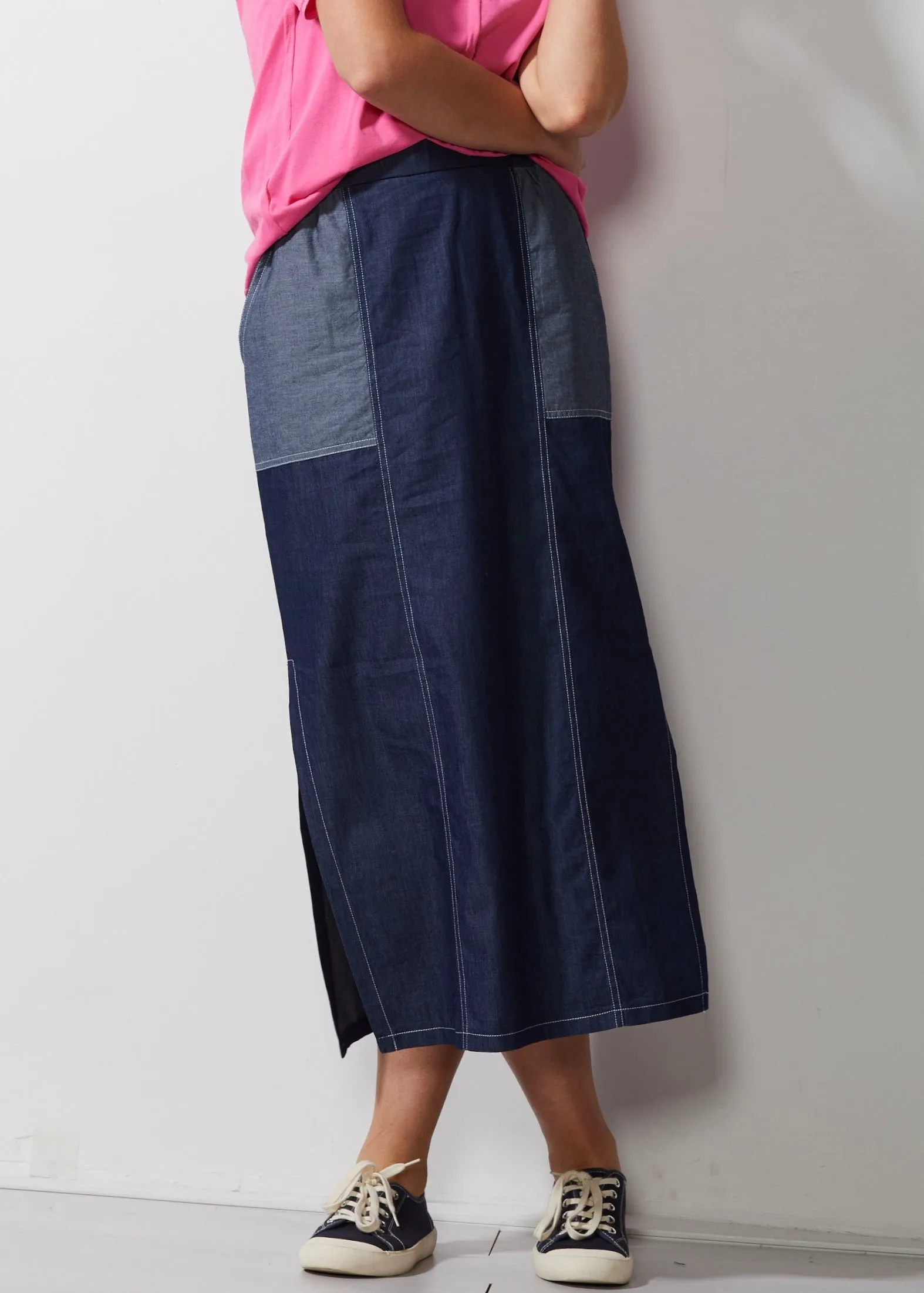 Two Tone Denim Skirt