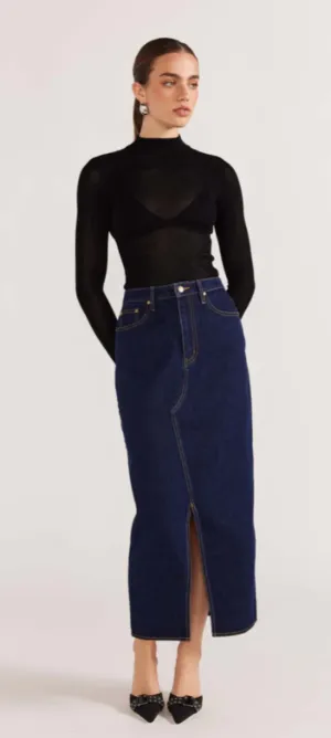 Vara Denim Midi Skirt Indigo