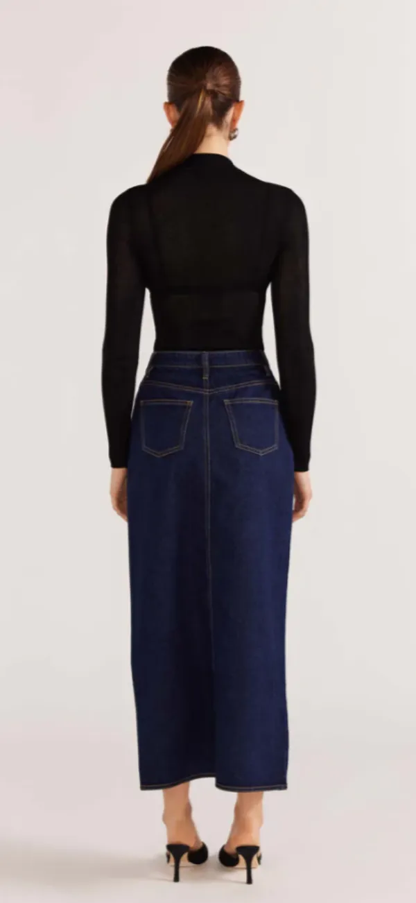 Vara Denim Midi Skirt Indigo