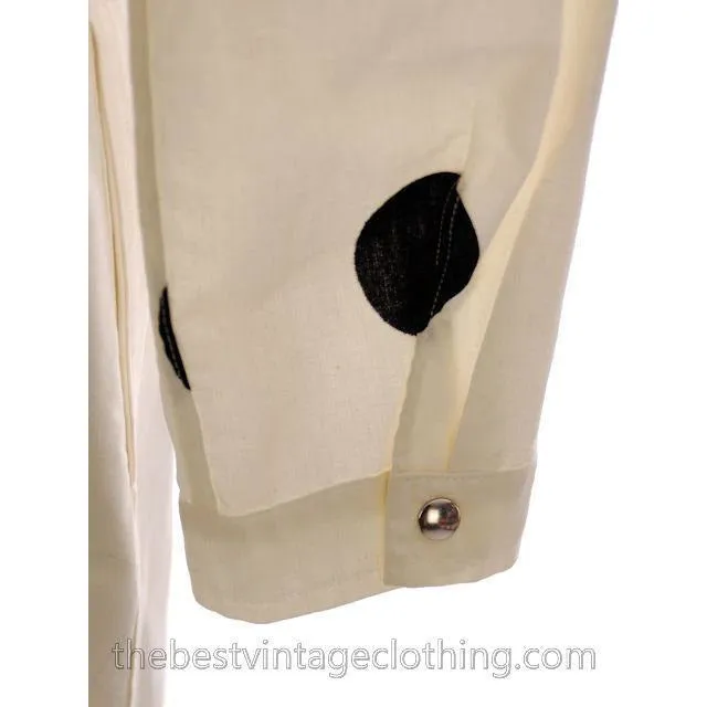 Vintage Vuokko Suomi Finland Black & White Polka Dot Dress 1970s 40