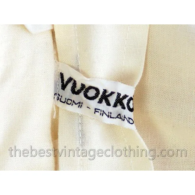 Vintage Vuokko Suomi Finland Black & White Polka Dot Dress 1970s 40