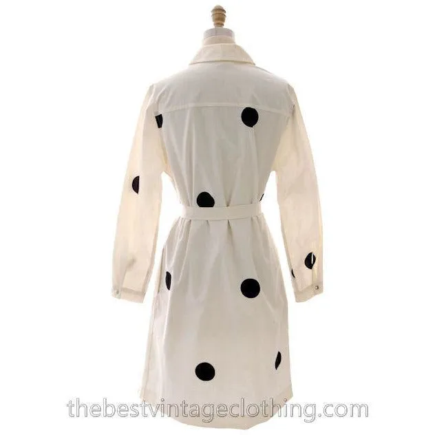 Vintage Vuokko Suomi Finland Black & White Polka Dot Dress 1970s 40