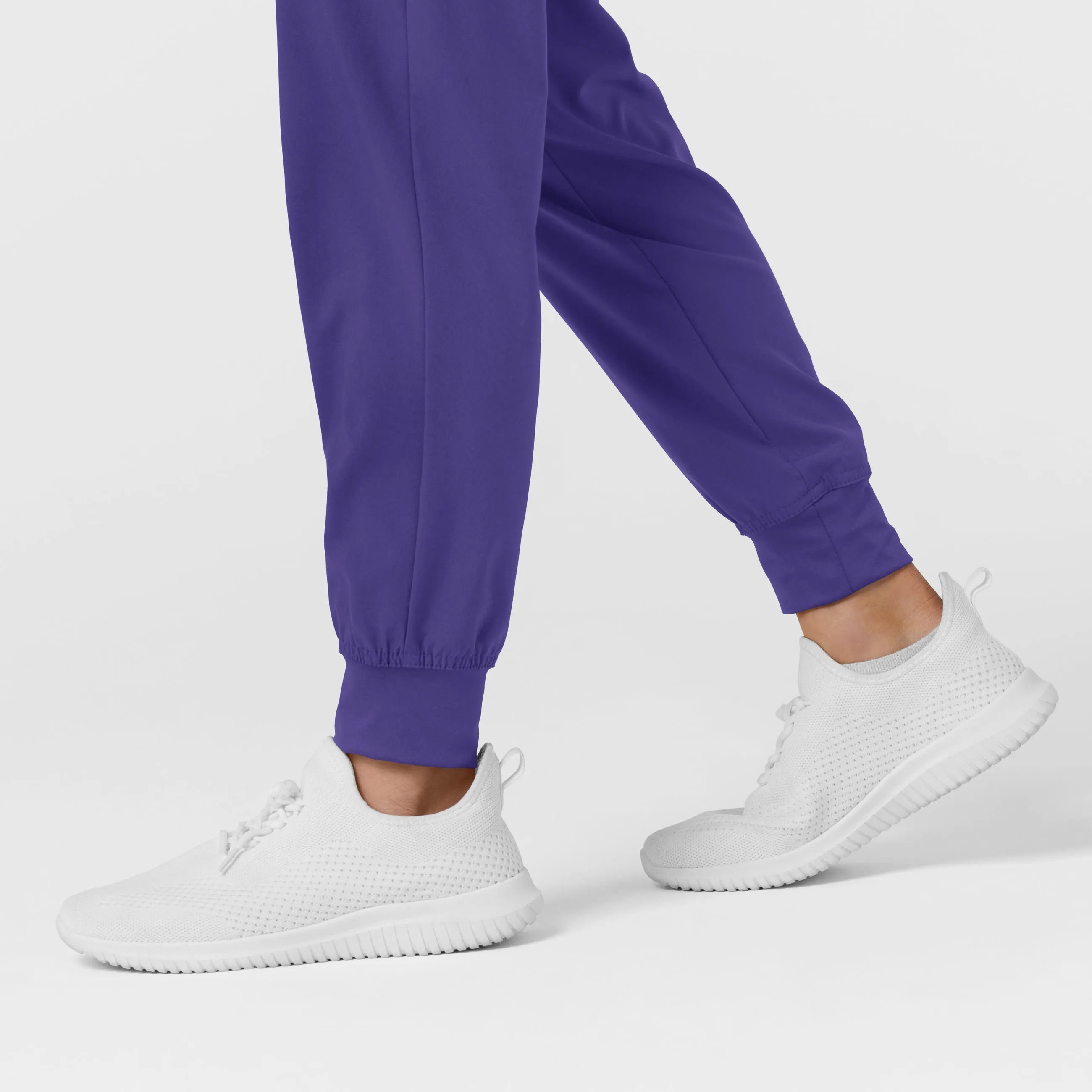 W123 5555 Comfort Waist Cargo Jogger Scrub Pants Grape