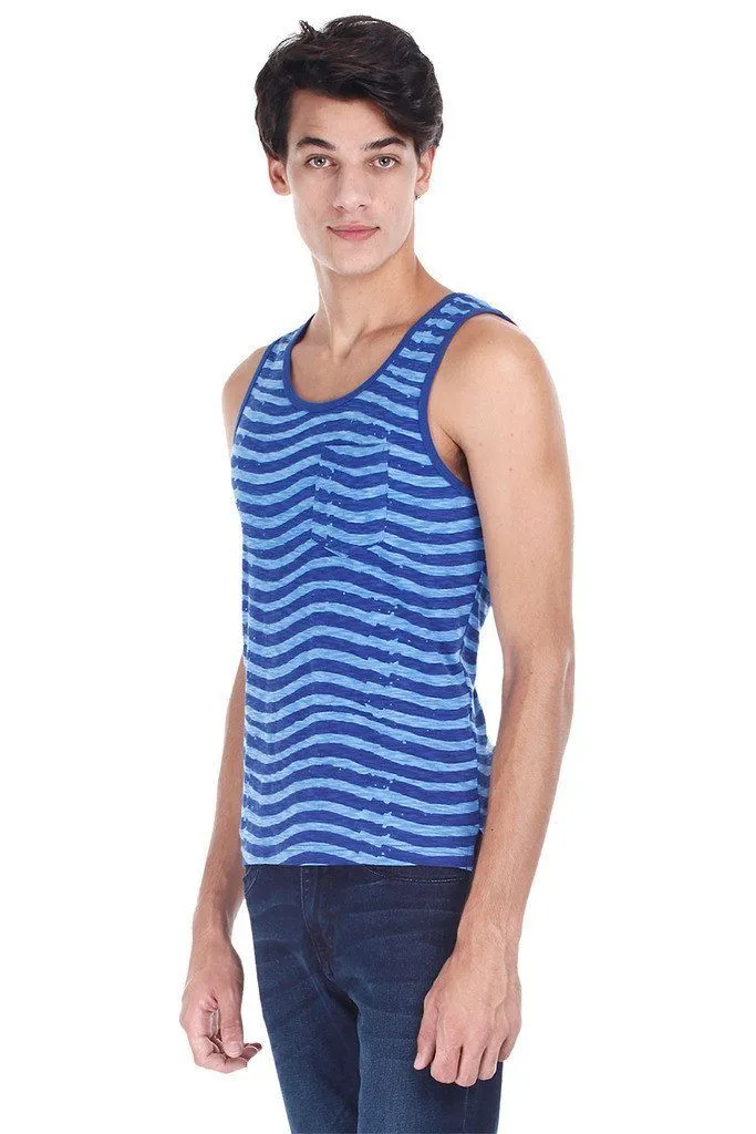 Wave Print Soft Heather Tank