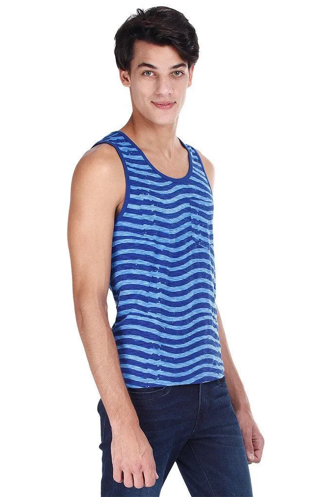 Wave Print Soft Heather Tank
