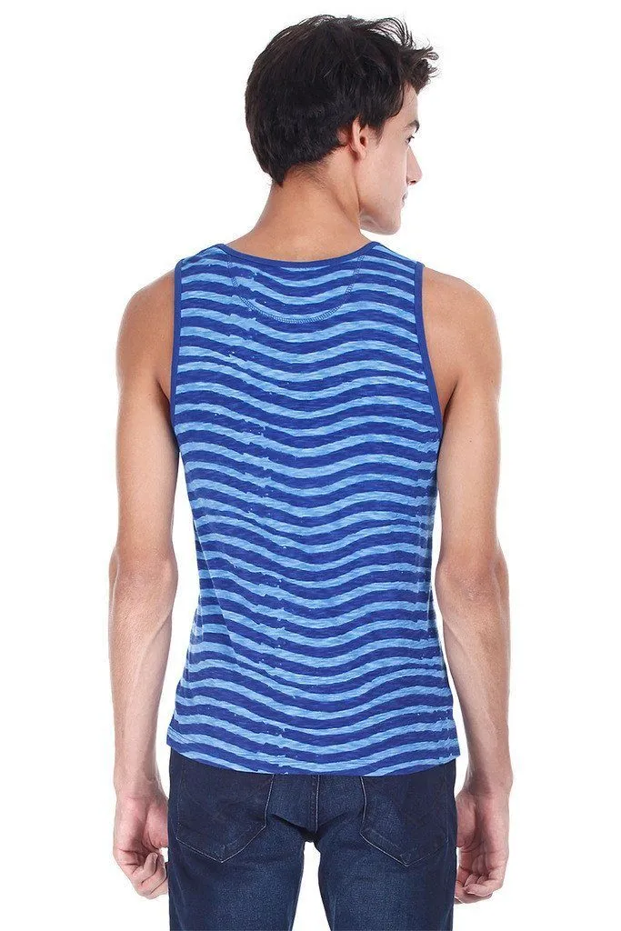 Wave Print Soft Heather Tank
