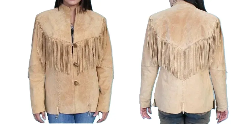 Western Fringe Suede Leather Jacket for Women in All Colors WFJ525