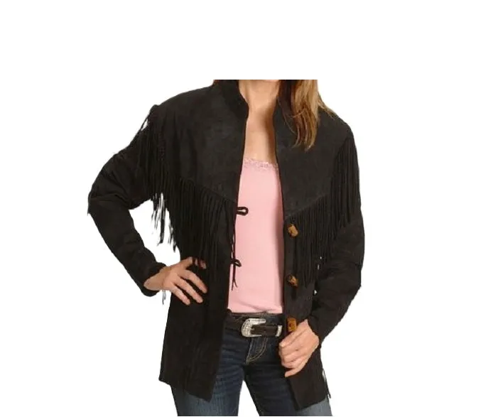 Western Fringe Suede Leather Jacket for Women in All Colors WFJ525