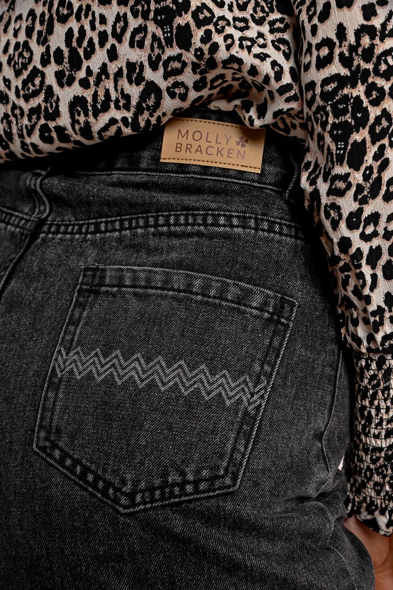 WIDE DENIM SHORTS