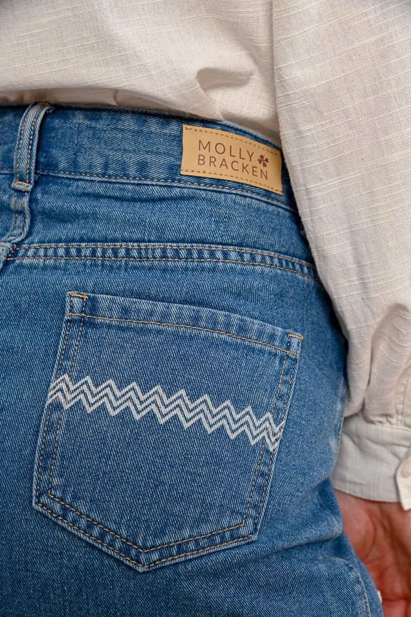 WIDE DENIM SHORTS