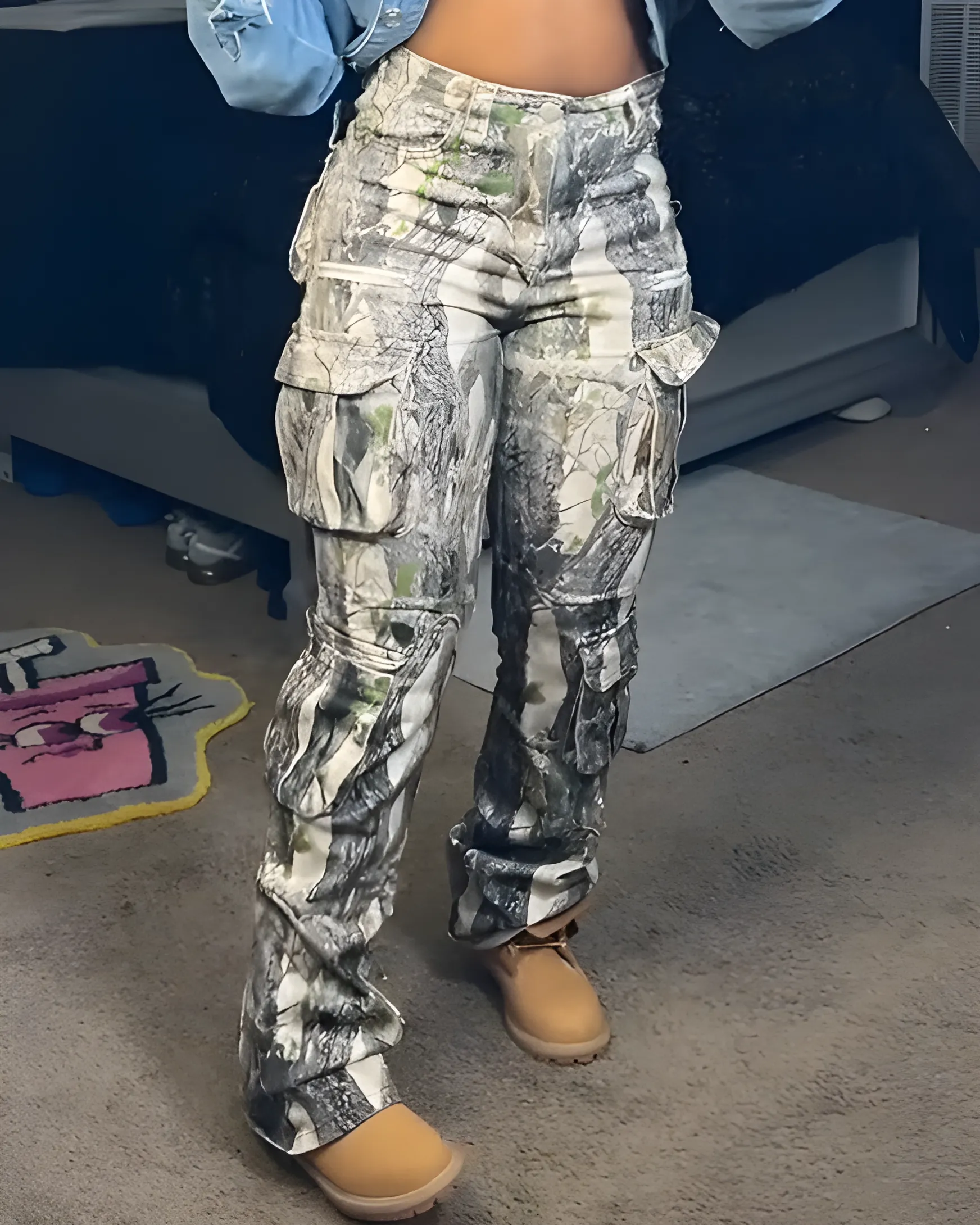 Women Camouflage Slim Fit Cargo Pants