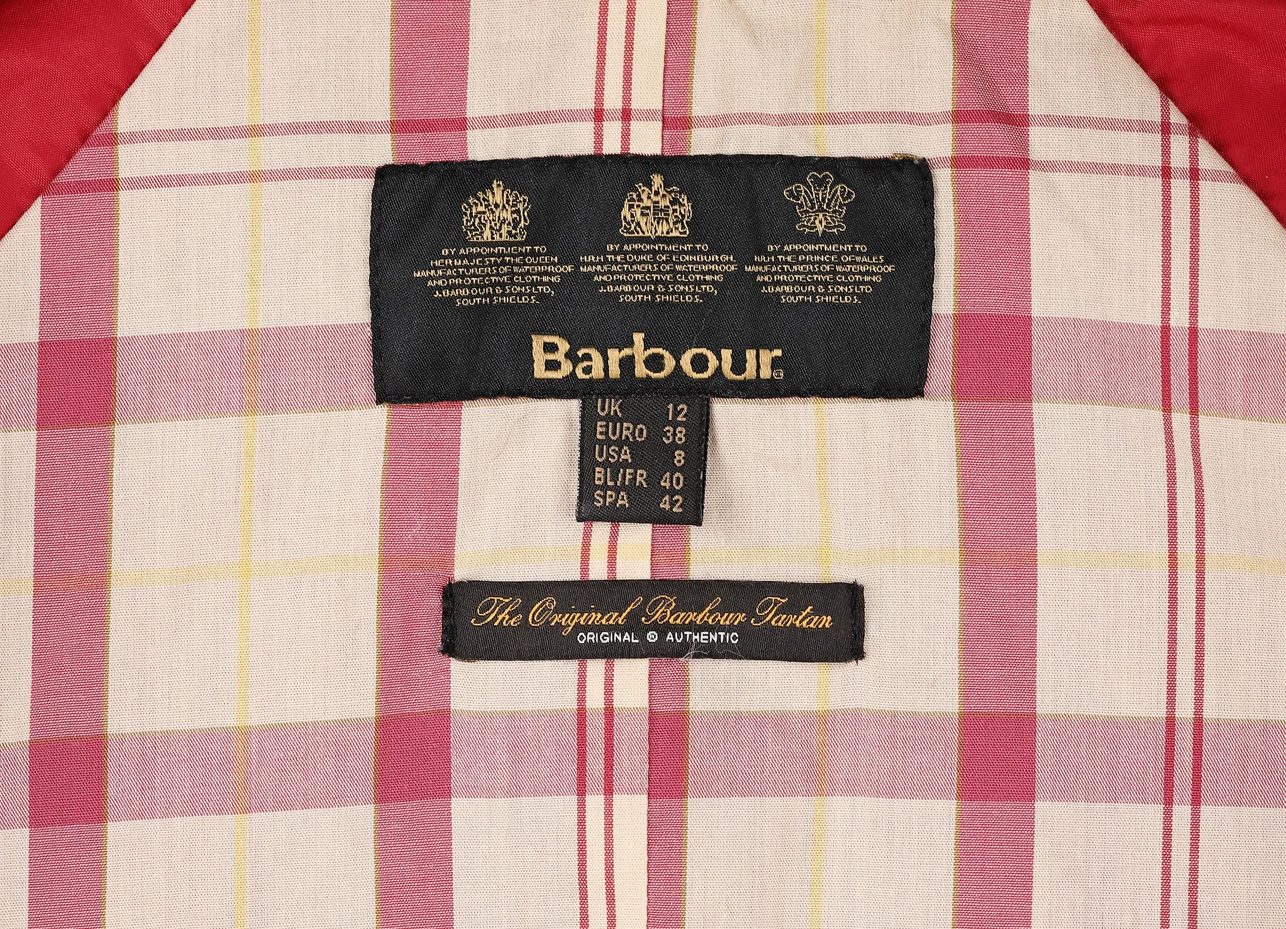 Women's Barbour Flyweight Tartan Beadnell Wax Jacket - Pink - Women's M