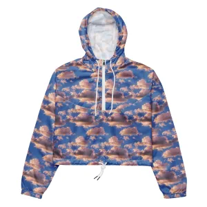 Women's Cropped Windbreaker - Cotton Candy Skies