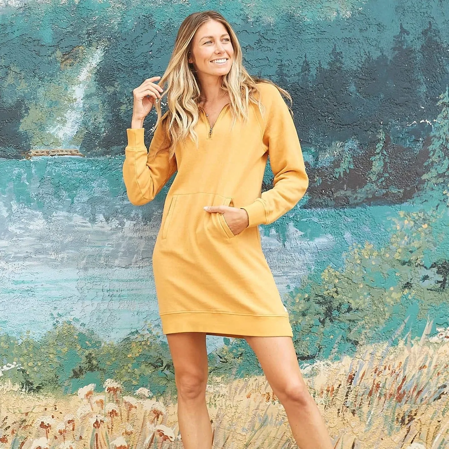 Women’s Epiq 1/4 ZIP Long Sleeve Dress, Soot-Final Sale