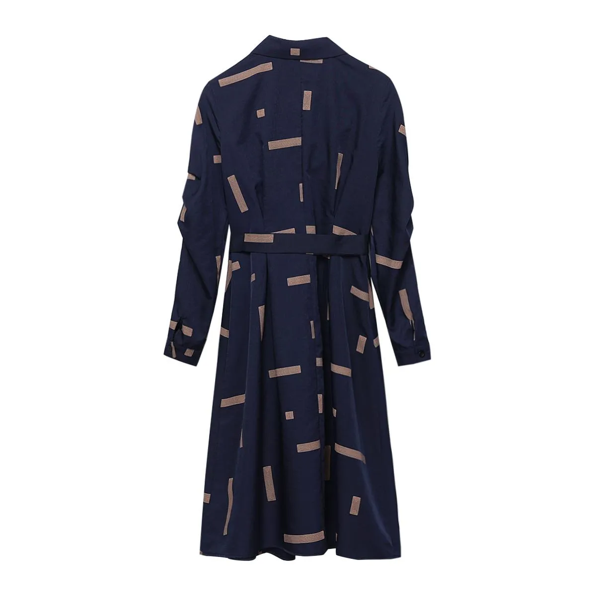 Women's Knee-Length T-Shirt Dress Featuring a Point Neckline and Floral Print
