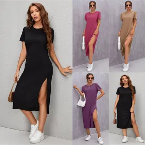 Women's Midi T-Shirt Short Sleeved Dress