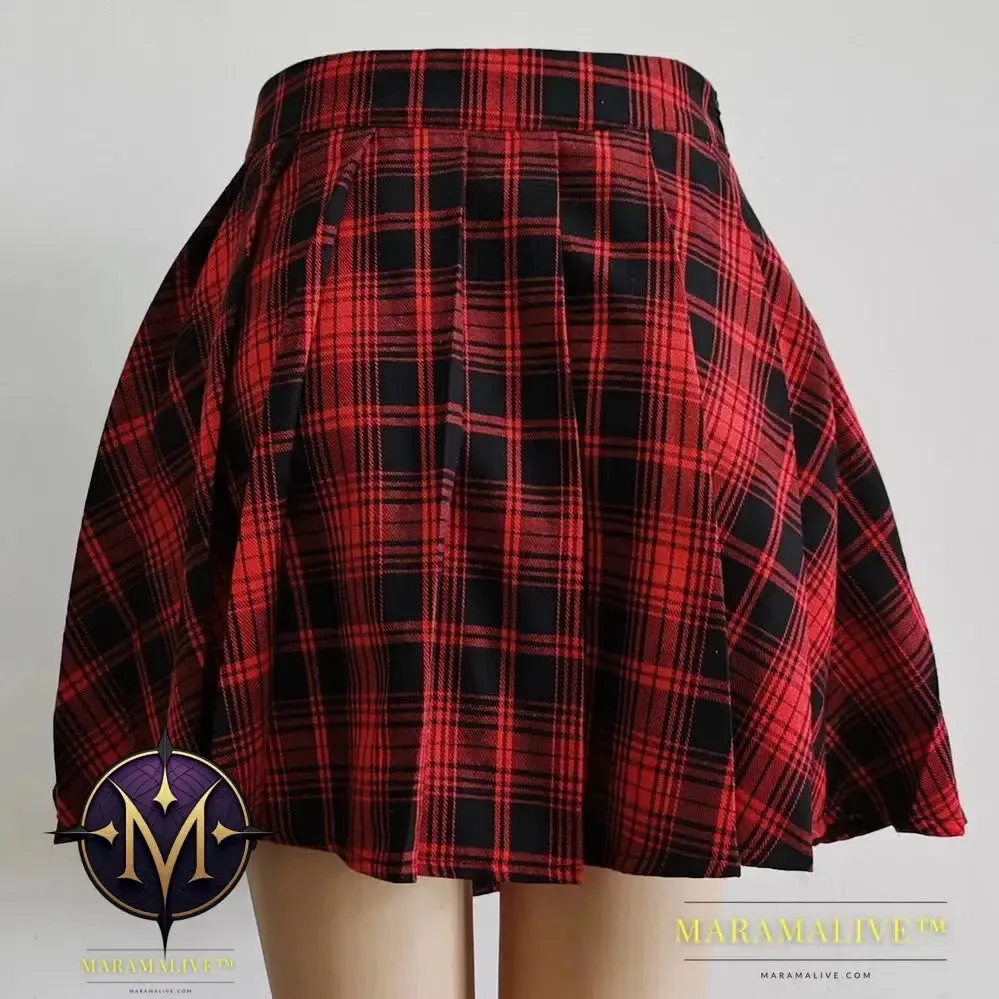 Womens Punk Irregular Mini Pleated Skater Skirt Asymmetric Cutout High Waist Hip Hop Clubwear gothic skirt