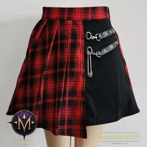 Womens Punk Irregular Mini Pleated Skater Skirt Asymmetric Cutout High Waist Hip Hop Clubwear gothic skirt