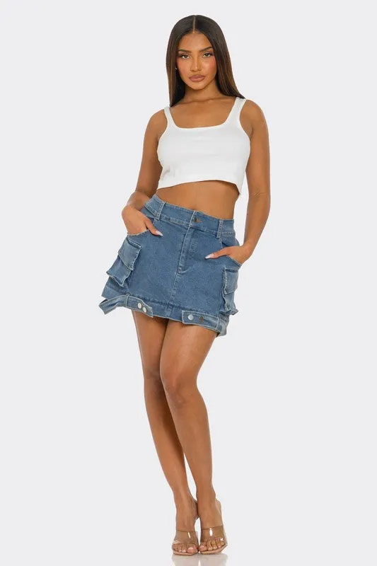 Women's Utility Denim Maxi Skirt