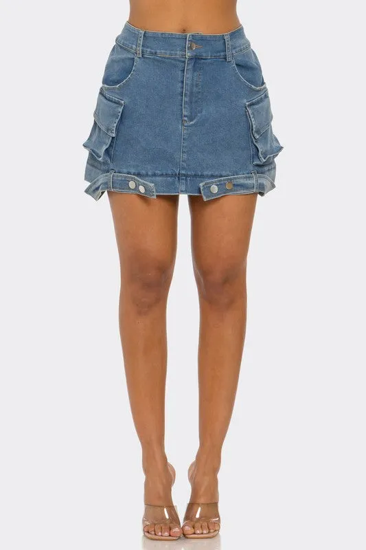Women's Utility Denim Maxi Skirt