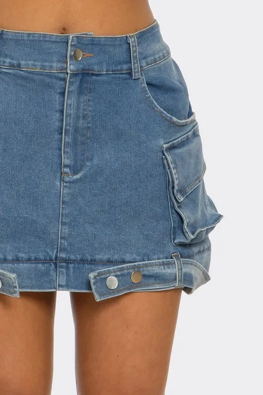 Women's Utility Denim Maxi Skirt