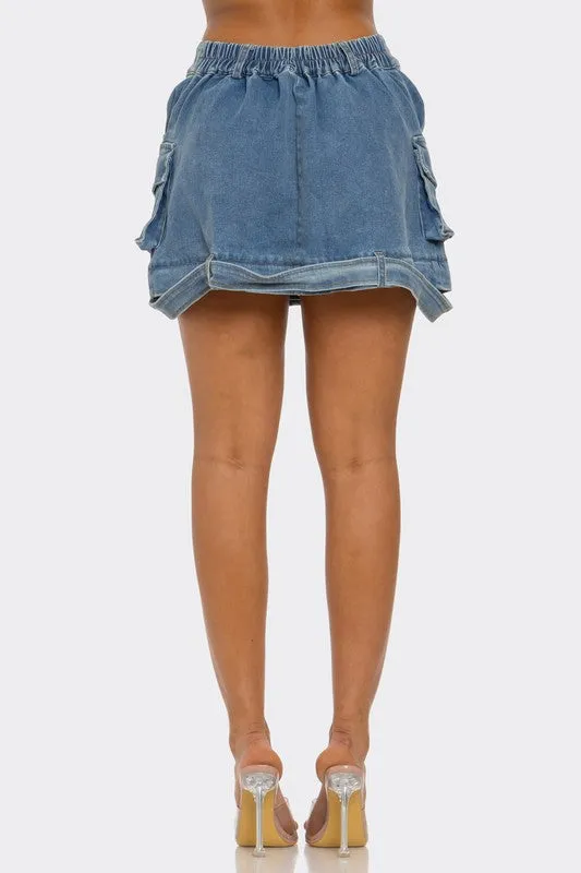 Women's Utility Denim Maxi Skirt
