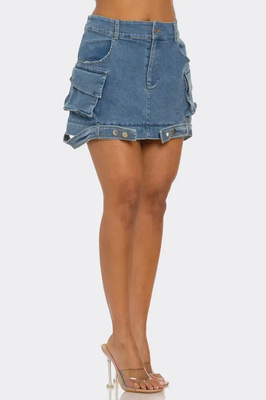 Women's Utility Denim Maxi Skirt