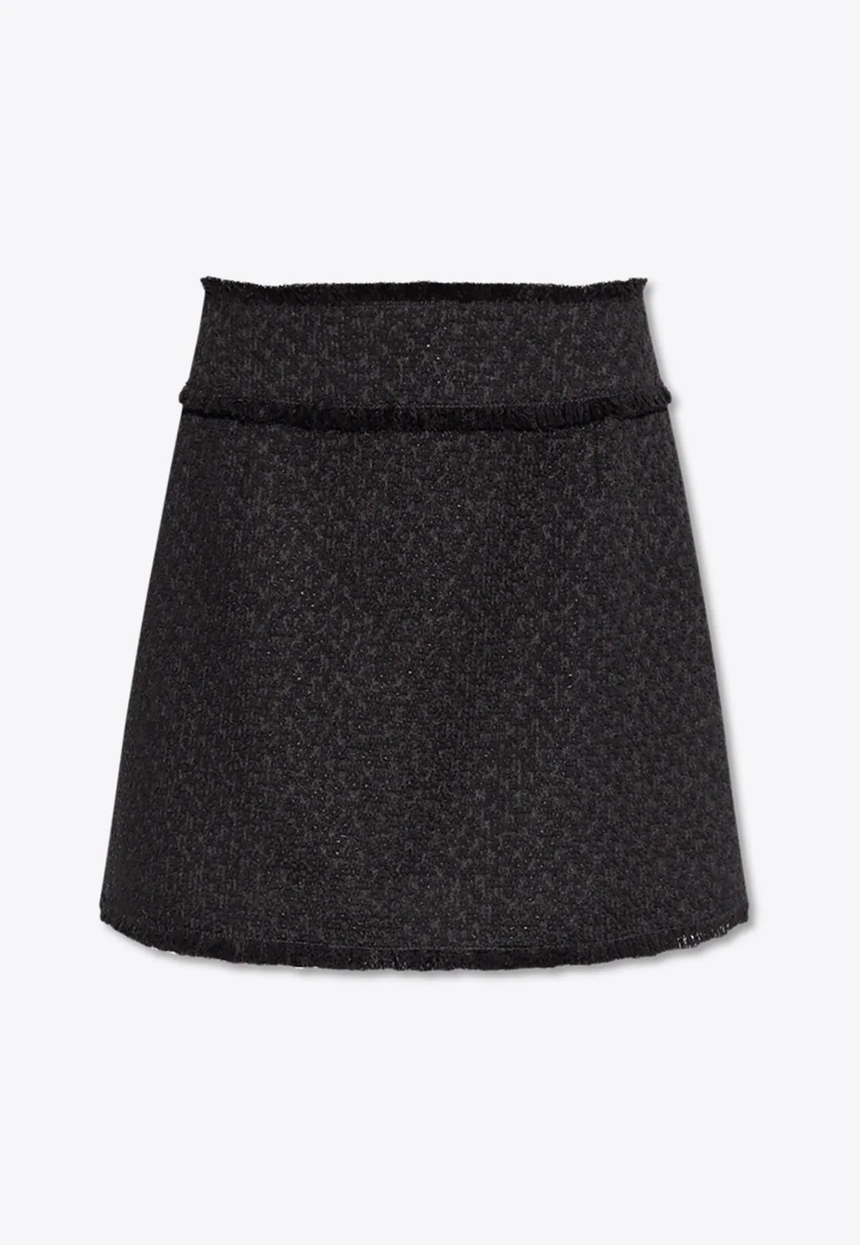 Wool Raschel Tweed Mini Skirt