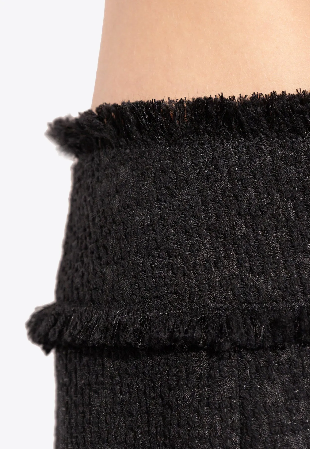 Wool Raschel Tweed Mini Skirt