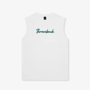 Wordmark Script Youth Tank - White