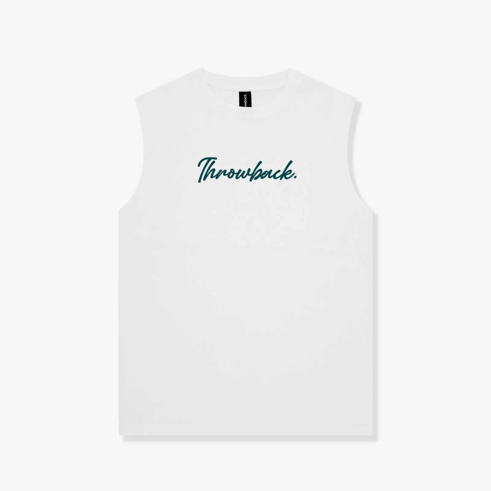 Wordmark Script Youth Tank - White