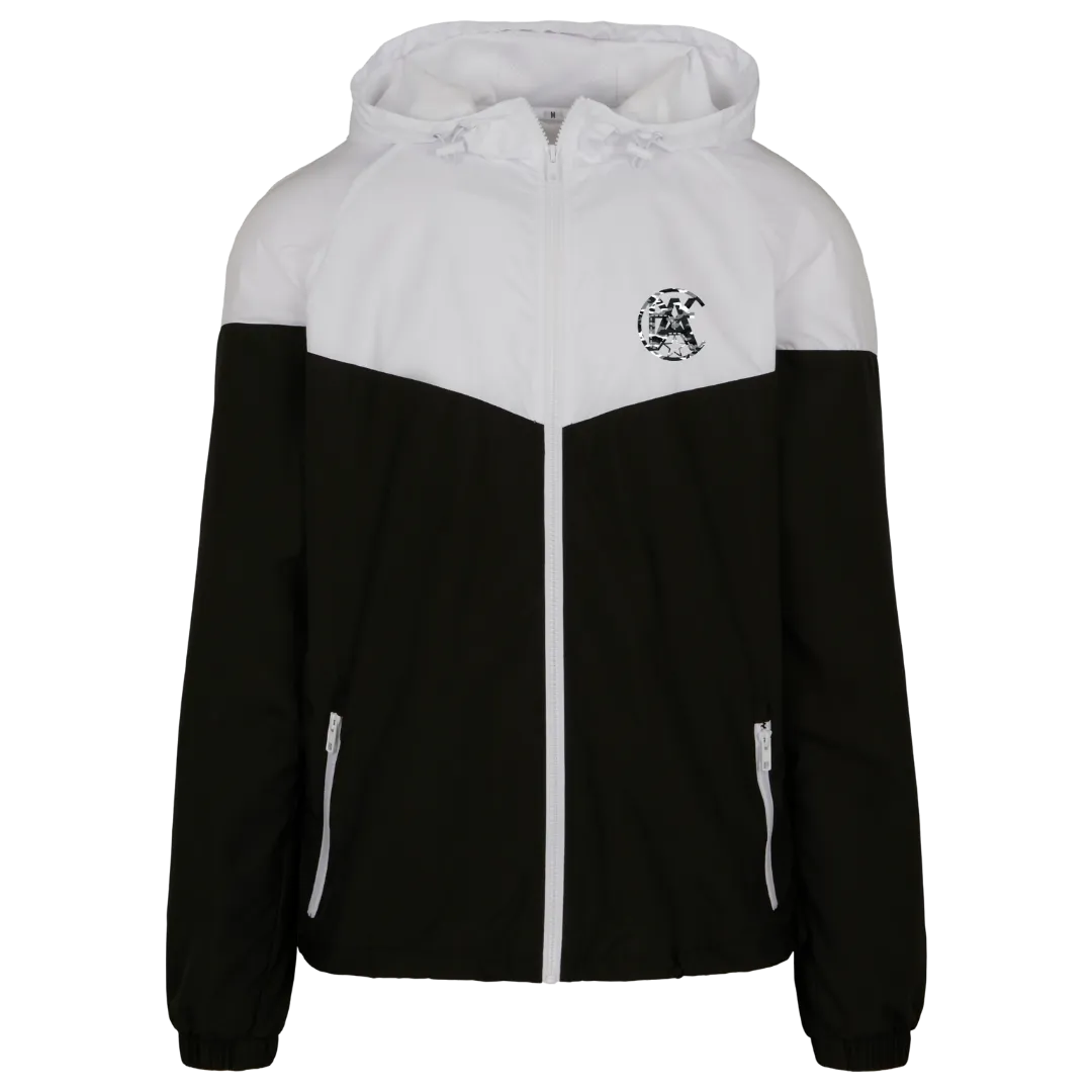 X5CAPE Two Tone Full Zip Wind Breaker - Black & White