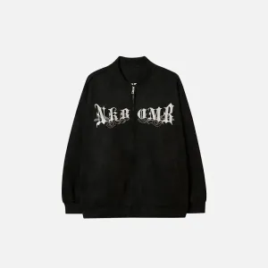 Y2K Chic Loose Zipped Jacket for Trendy Streetwear Style