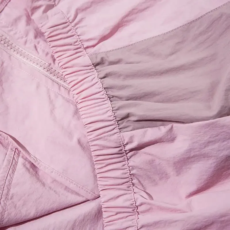 Y2K Oversized Windbreaker Jacket with Patchwork and Zip Closure