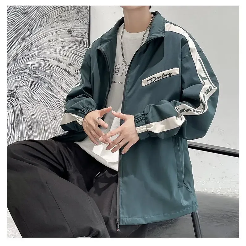Y2K Stand-Up Collar Windbreaker Jacket for Spring Weather