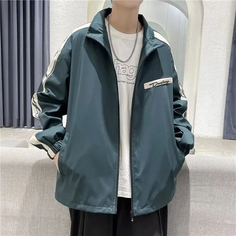 Y2K Stand-Up Collar Windbreaker Jacket for Spring Weather