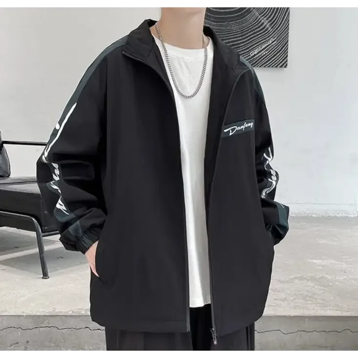 Y2K Stand-Up Collar Windbreaker Jacket for Spring Weather