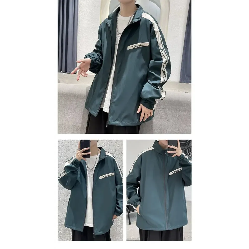Y2K Stand-Up Collar Windbreaker Jacket for Spring Weather