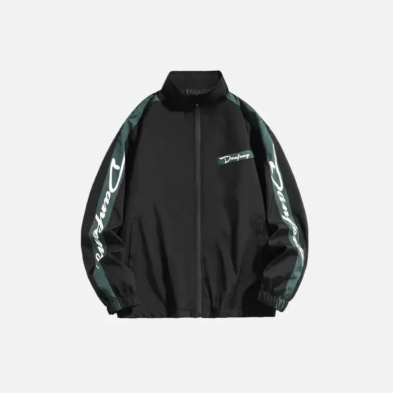 Y2K Stand-Up Collar Windbreaker Jacket for Spring Weather