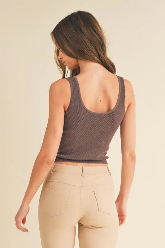 Yelete Seamless Reversible Ribbed Tank