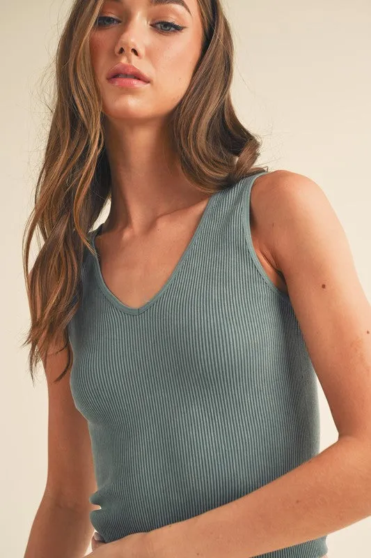 Yelete Seamless Reversible Ribbed Tank