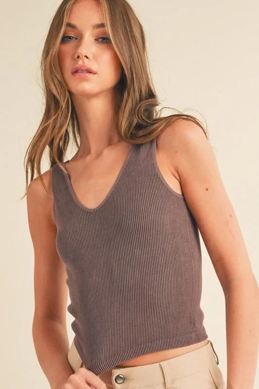 Yelete Seamless Reversible Ribbed Tank