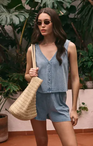 Z Supply Solace Jersey Denim Top