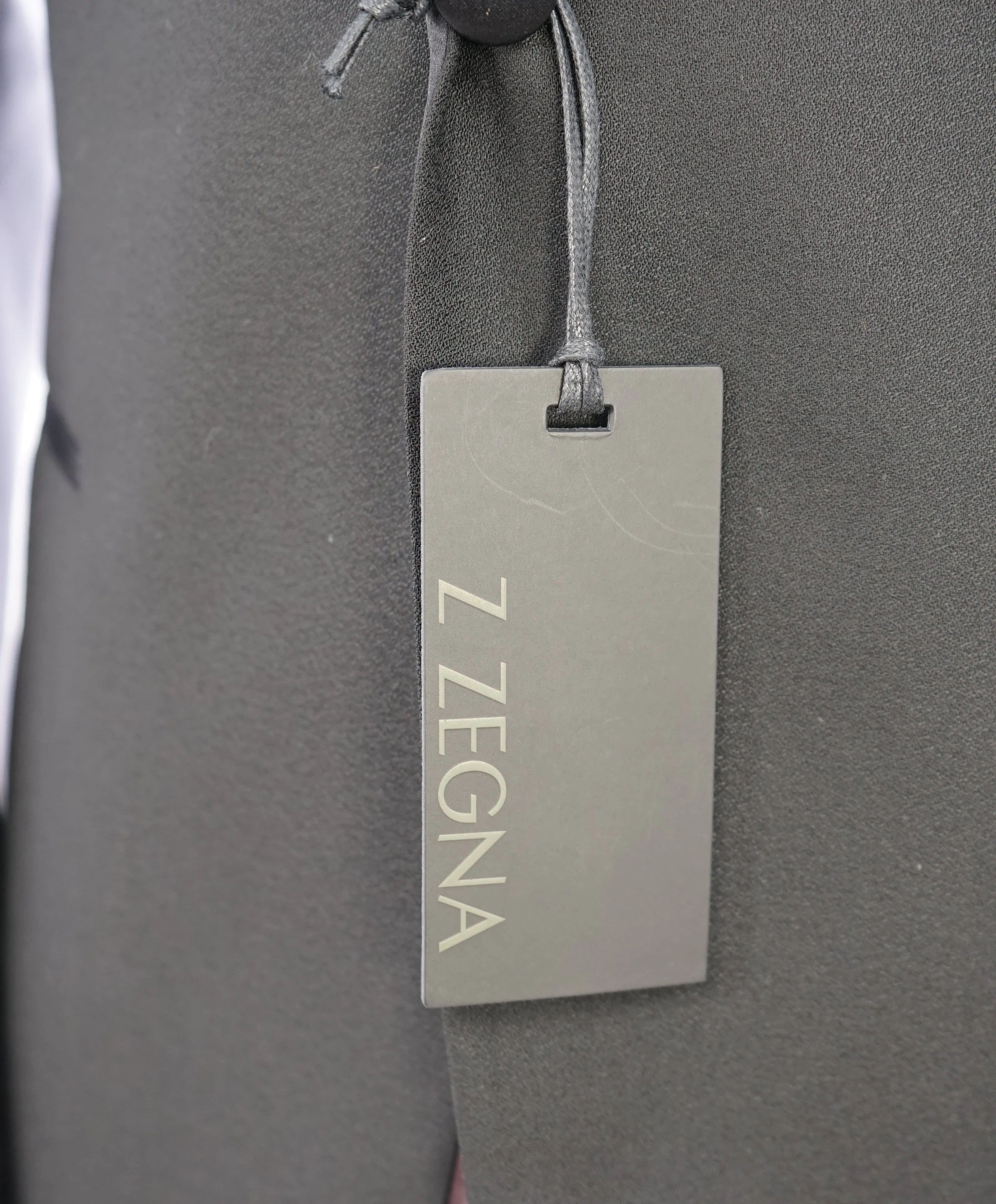 Z ZEGNA - Black Textured Fabric W Silk Lapel Drop 8 Wool Tuxedo Suit - 42R